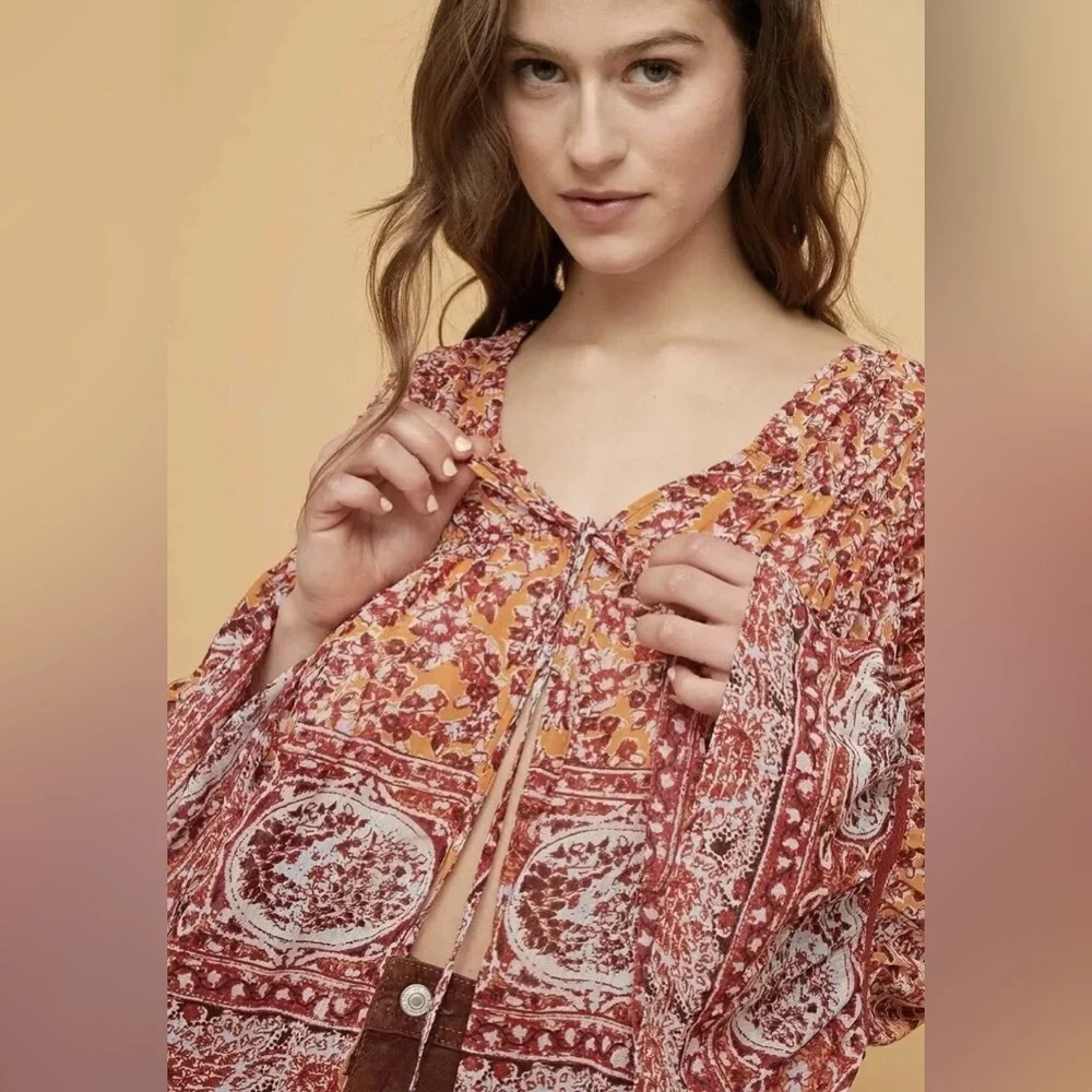 Free People Lorraine Tiered Kimono Top